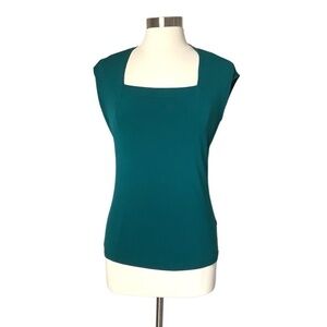 Vintage Y2K Sleeveless‎ Square Neck Blouse Teal S